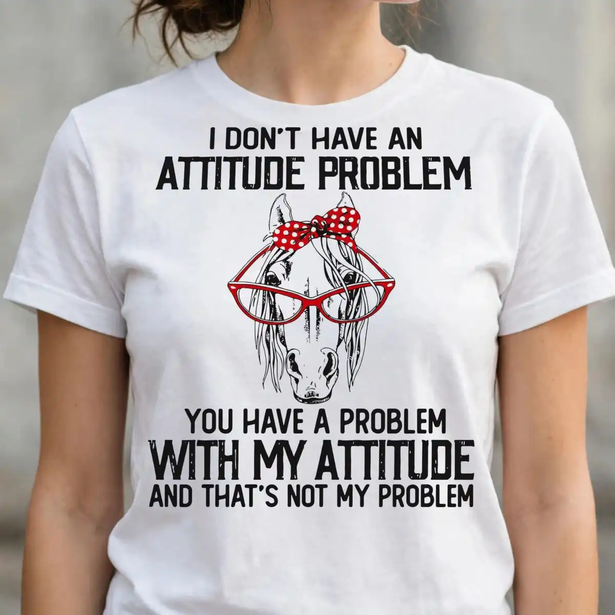 don't have attitude problem svg design printed on a plain product mockup