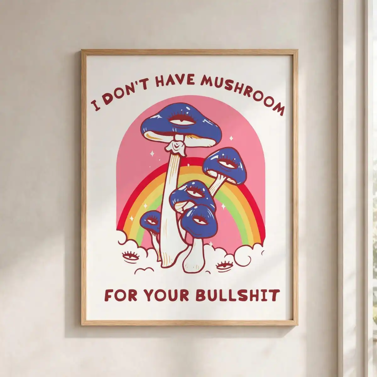 i don't have mushroom svg design printed on a plain product mockup
