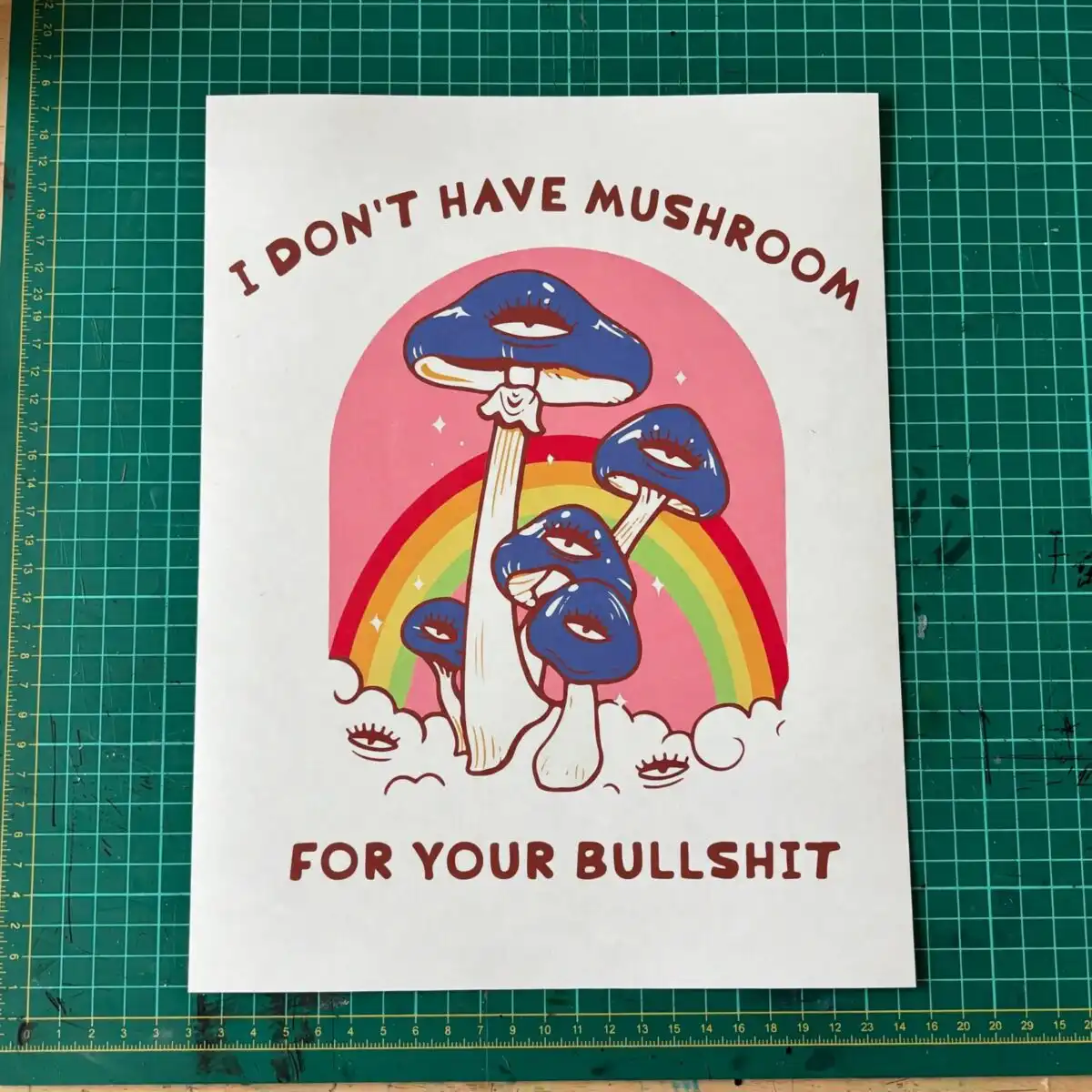 i don't have mushroom svg design printed on a plain product mockup