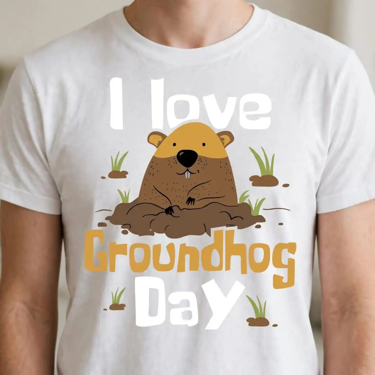love groundhog day trending svg design printed on a plain product mockup