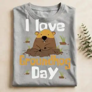 love groundhog day trending svg design printed on a plain product mockup