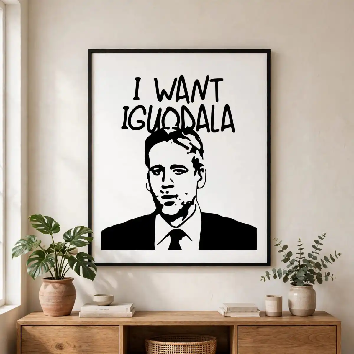 i want iguodala svg design printed on a plain product mockup