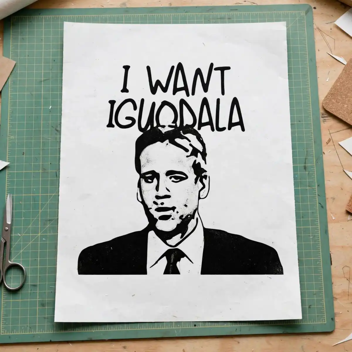 i want iguodala svg design printed on a plain product mockup