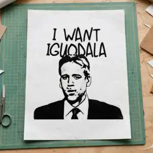 i want iguodala svg design printed on a plain product mockup
