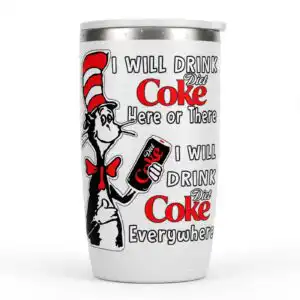 will drink diet coke svg design printed on a plain product mockup