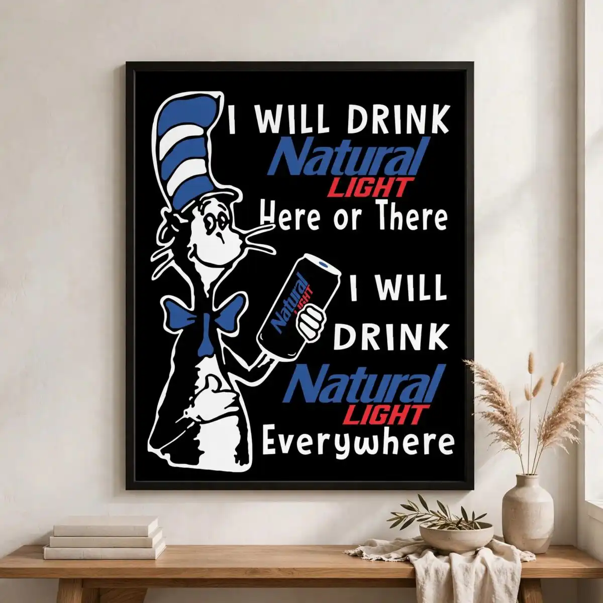 funny cartoon cat character in striped hat drinking design for shirts cartoon cat character striped cut file design printed on a plain product mockup