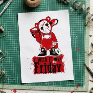 i wish it was friday svg design printed on a plain product mockup