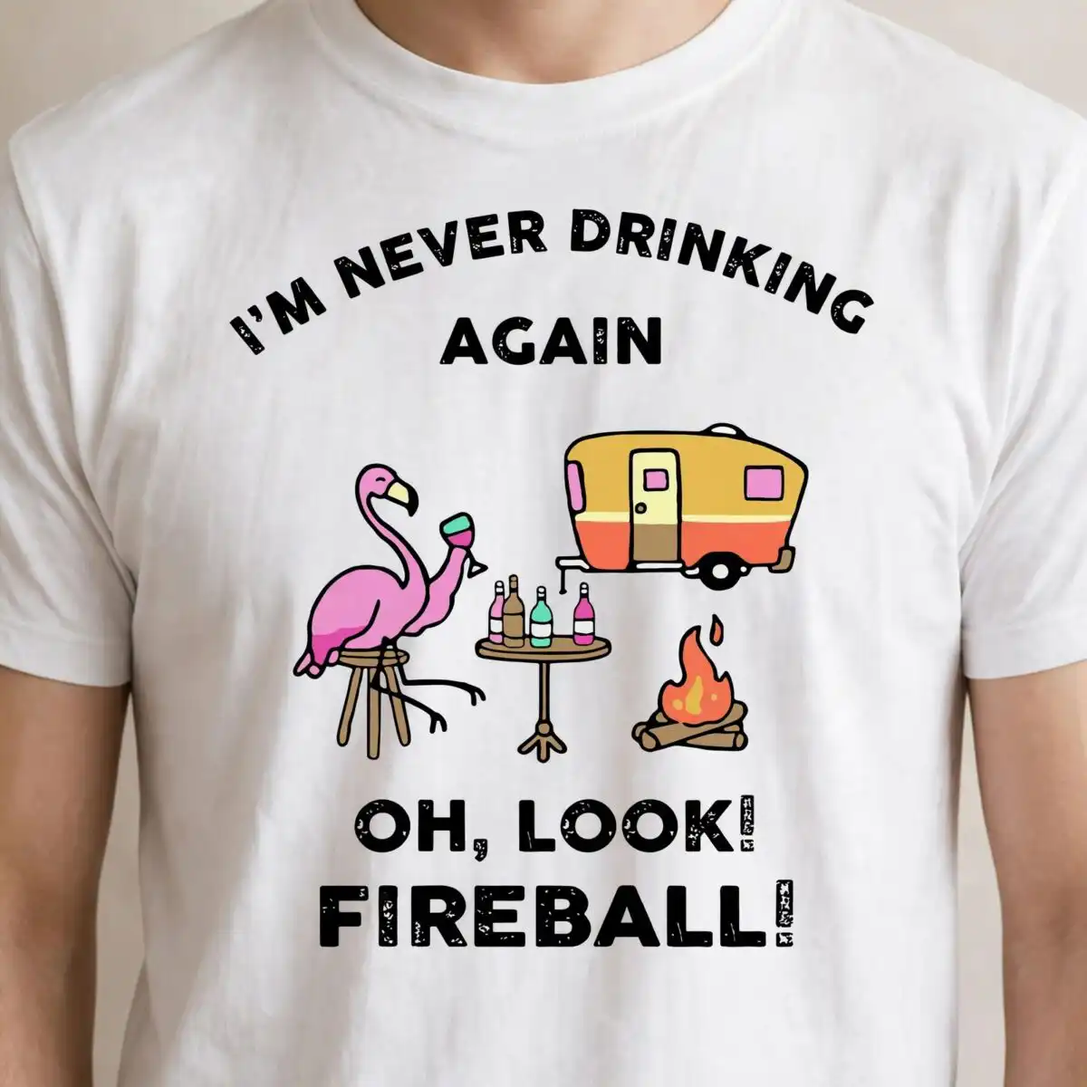 im never drinking again svg design printed on a plain product mockup