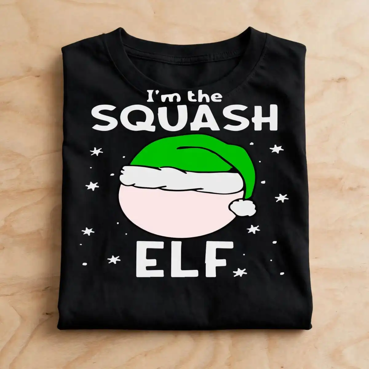 i'm the squash elf funny christmas design with elf hat for shirts i'm squash elf elf svg design printed on a plain product mockup