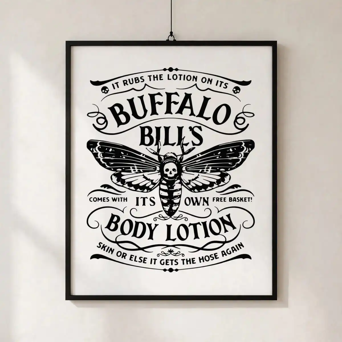 it rubs the lotion on its skin svg design printed on a plain product mockup