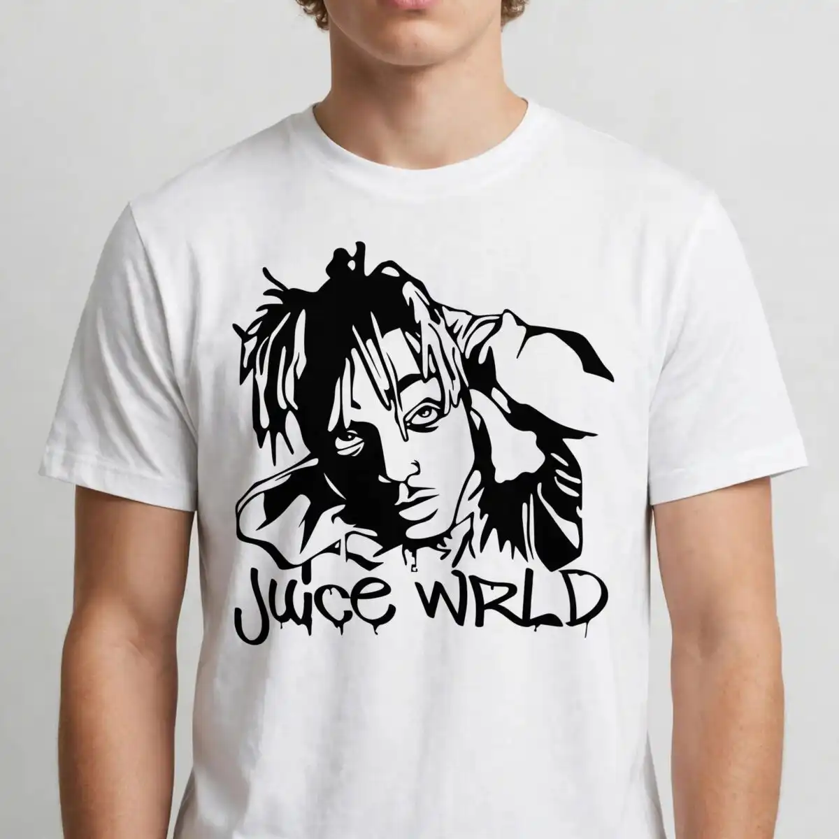 juice wrld portrait png image - silhouette cut file for music fans juice wrld png image design printed on a plain product mockup