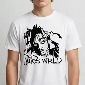 juice wrld portrait png image - silhouette cut file for music fans juice wrld png image design printed on a plain product mockup