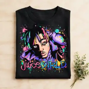 juice wrld portrait png image - silhouette cut file for music fans juice wrld png image design printed on a plain product mockup