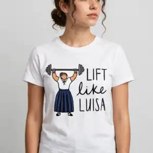 lift like luisa encanto svg design printed on a plain product mockup