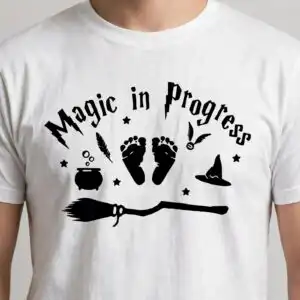 magic progress harry potter baby footprints quote cut file magic progress harry potter svg design printed on a plain product mockup