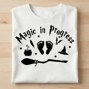 magic progress harry potter baby footprints quote cut file magic progress harry potter svg design printed on a plain product mockup