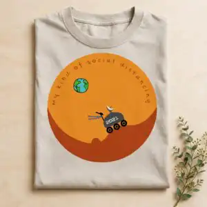 mars rover svg design printed on a plain product mockup