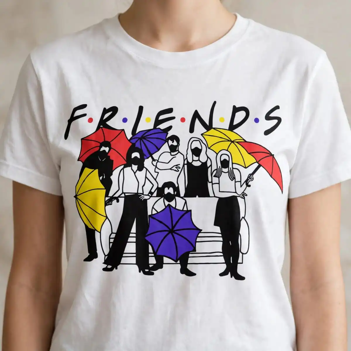 friends tv show svg design printed on a plain product mockup