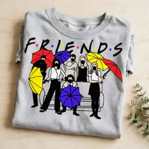 friends tv show svg design printed on a plain product mockup