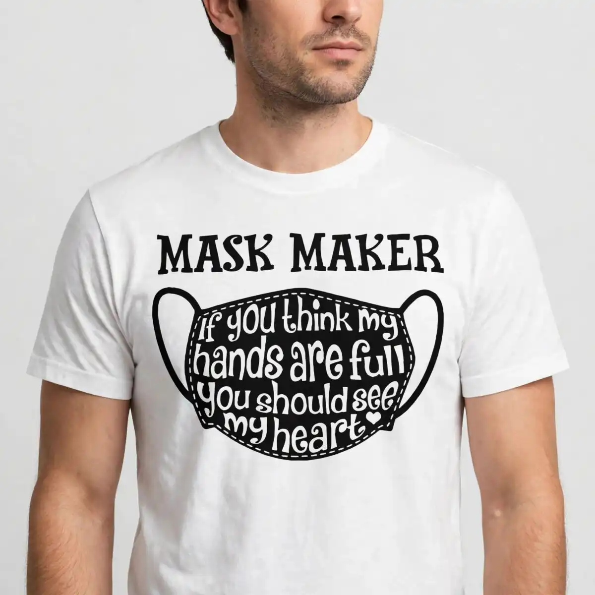 face mask svg design printed on a plain product mockup
