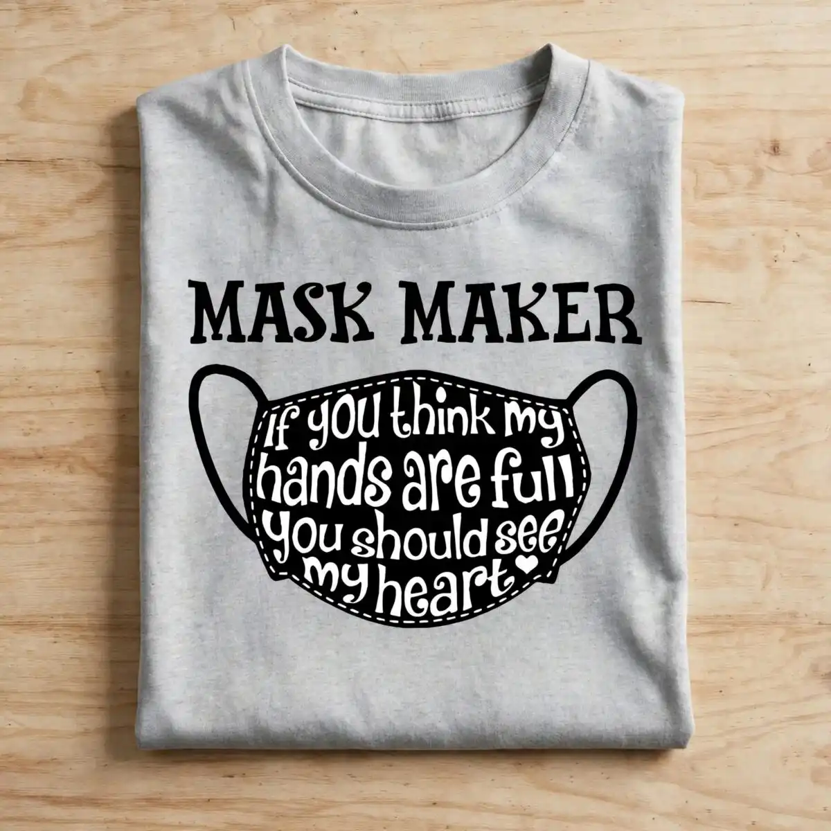 face mask svg design printed on a plain product mockup