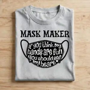 face mask svg design printed on a plain product mockup