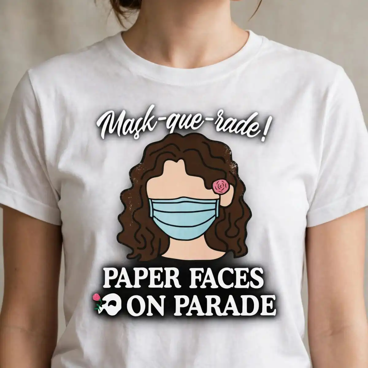 brown curly hair png design printed on a plain product mockup