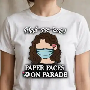 brown curly hair png design printed on a plain product mockup