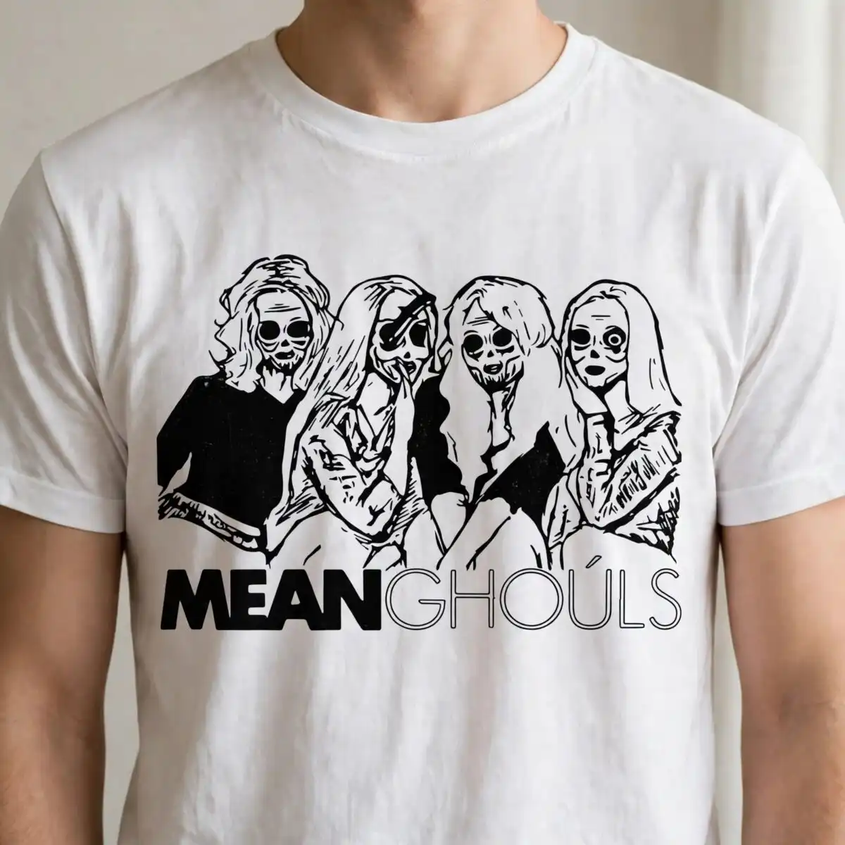 women skull svg design printed on a plain product mockup