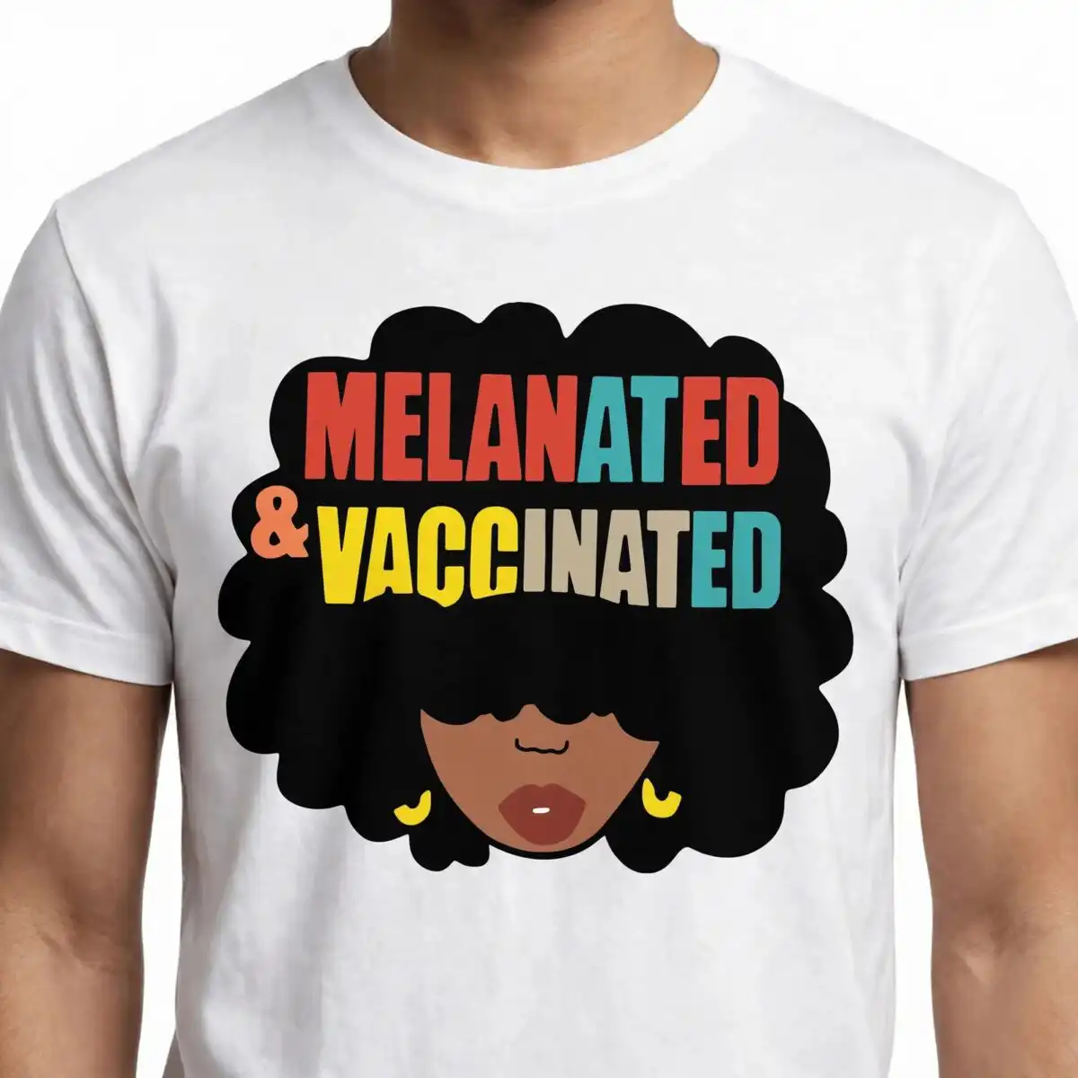 black woman png image design printed on a plain product mockup