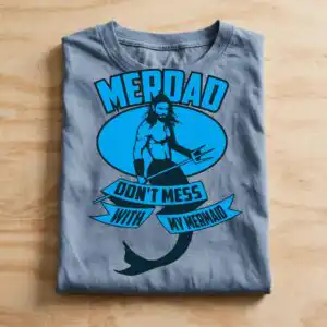 mermaid dad svg design printed on a plain product mockup