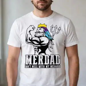 muscular merman father figure svg design printed on a plain product mockup