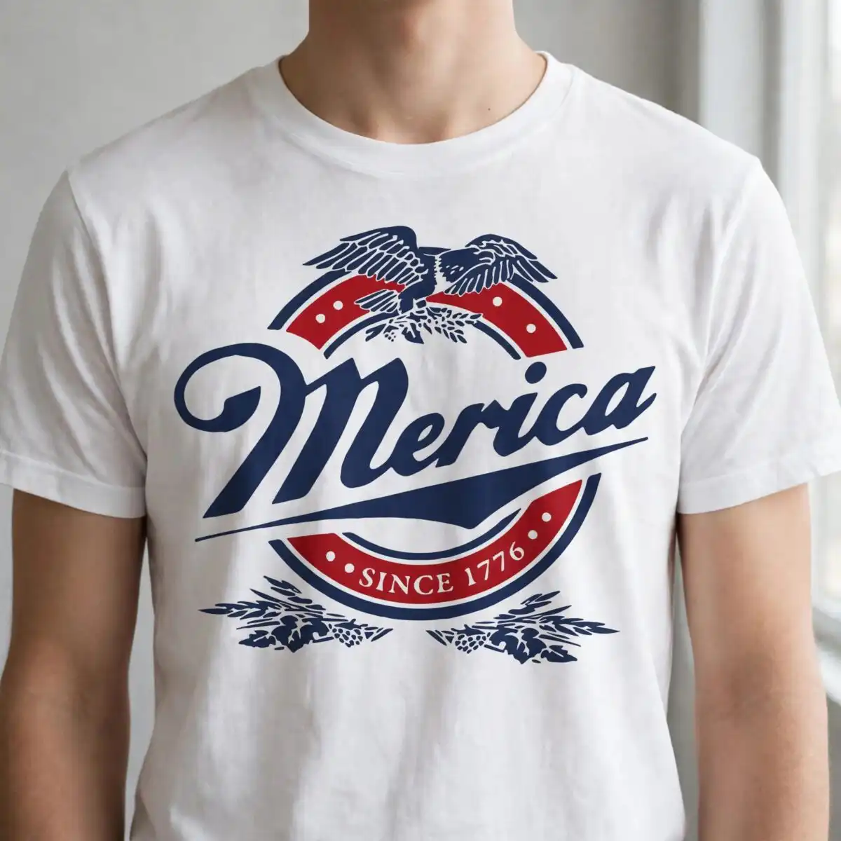 patriotic americana merica eagle svg design printed on a plain product mockup