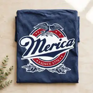 patriotic americana merica eagle svg design printed on a plain product mockup