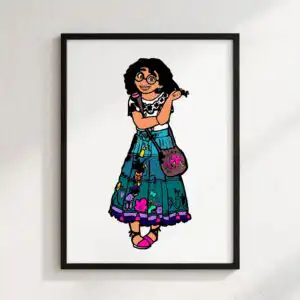 curly hair png girl design printed on a plain product mockup