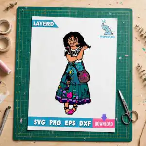 curly hair png girl design printed on a plain product mockup