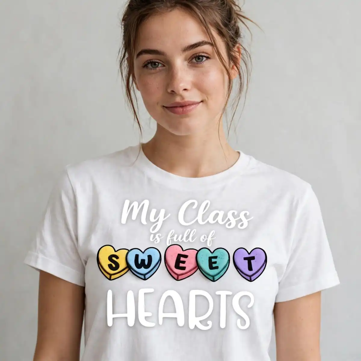 my class is full of sweet hearts valentine's day classroom design for teachers valentine's day svg design printed on a plain product mockup