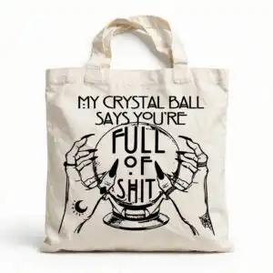 sarcastic halloween witchy hands crystal ball quote - you're full of shit design halloween witchy hands crystal ball svg design printed on a plain product mockup