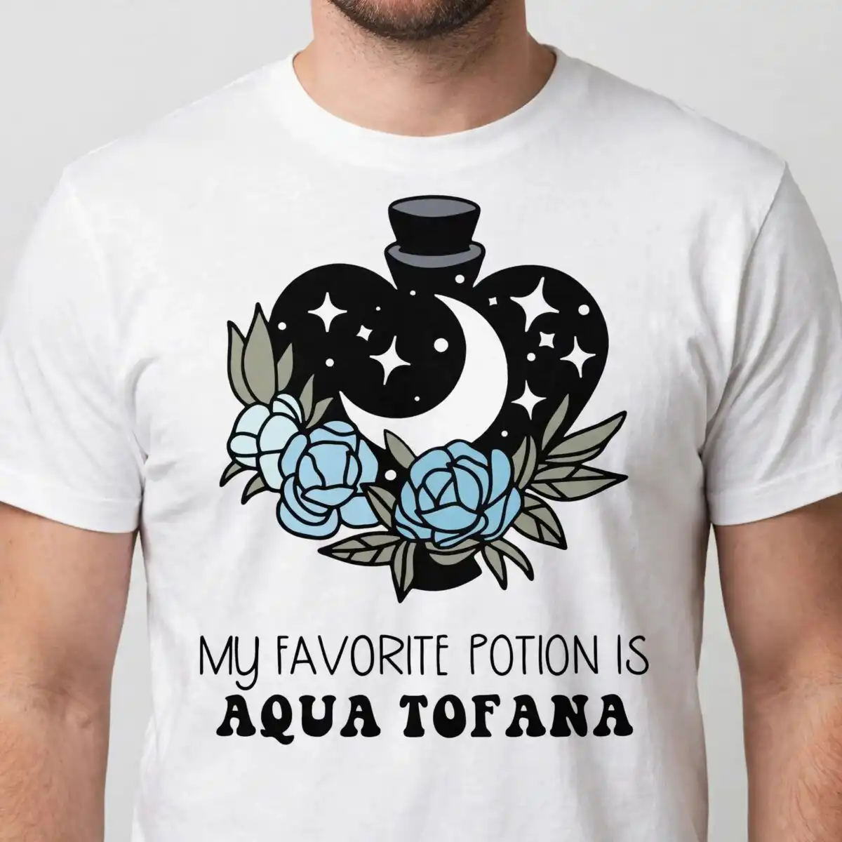 witchy heart potion png design with roses moon and aqua tofana quote heart potion png design printed on a plain product mockup