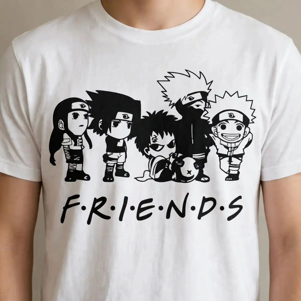 chibi anime ninja team friendship graphic for tees and decals friendship chibi anime ninja team svg design printed on a plain product mockup