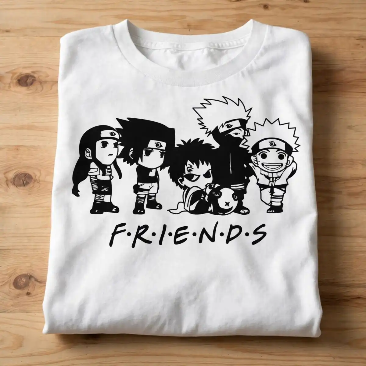 chibi anime ninja team friendship graphic for tees and decals friendship chibi anime ninja team svg design printed on a plain product mockup
