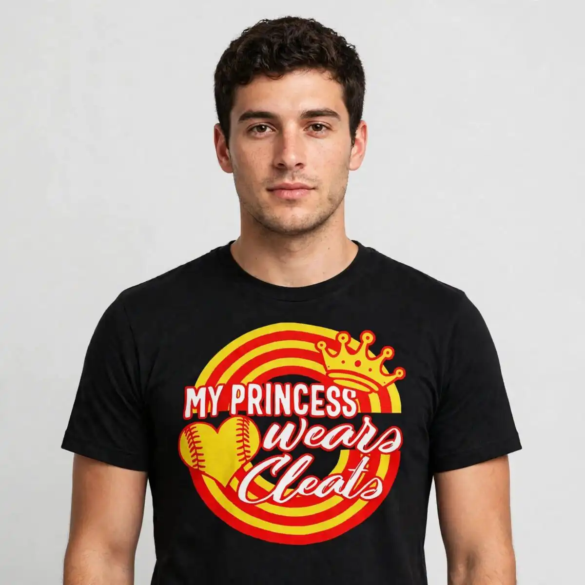 my princess wears cleats softball princess quote design for softball moms softball princess quote svg design printed on a plain product mockup