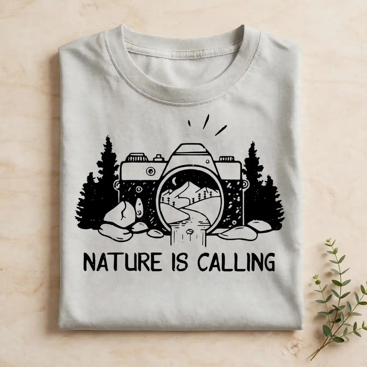 nature photography outdoor adventure svg design printed on a plain product mockup