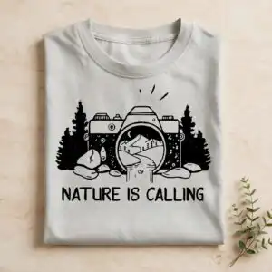 nature photography outdoor adventure svg design printed on a plain product mockup