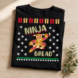 gingerbread man silhouette svg design printed on a plain product mockup