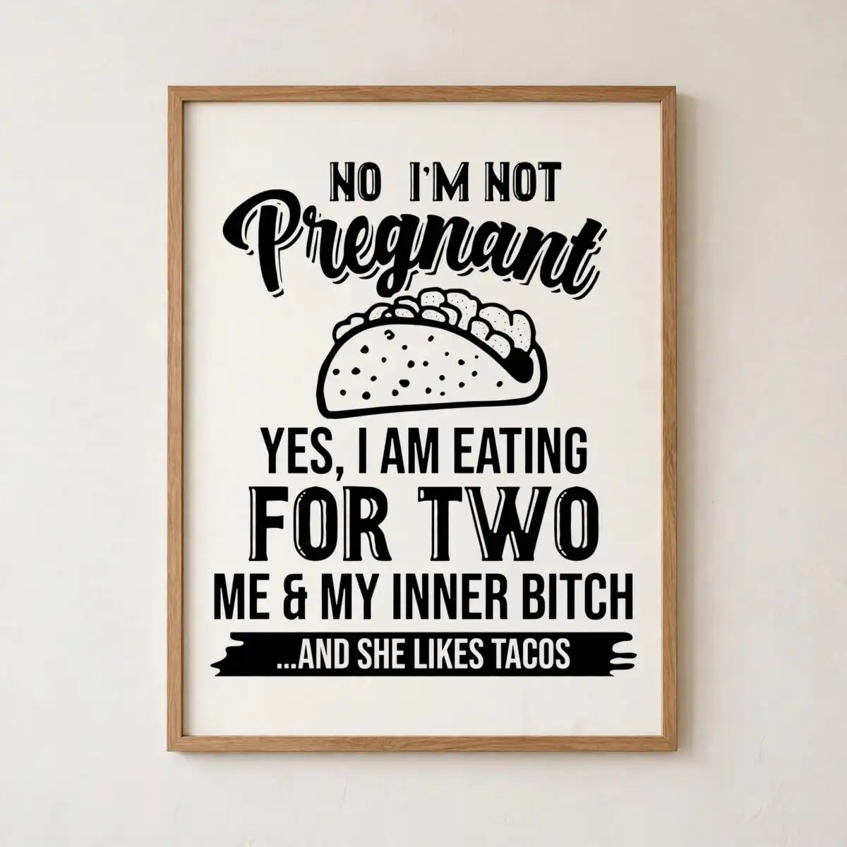 funny taco eating quote svg design printed on a plain product mockup