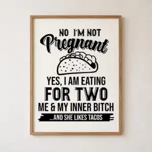 funny taco eating quote svg design printed on a plain product mockup
