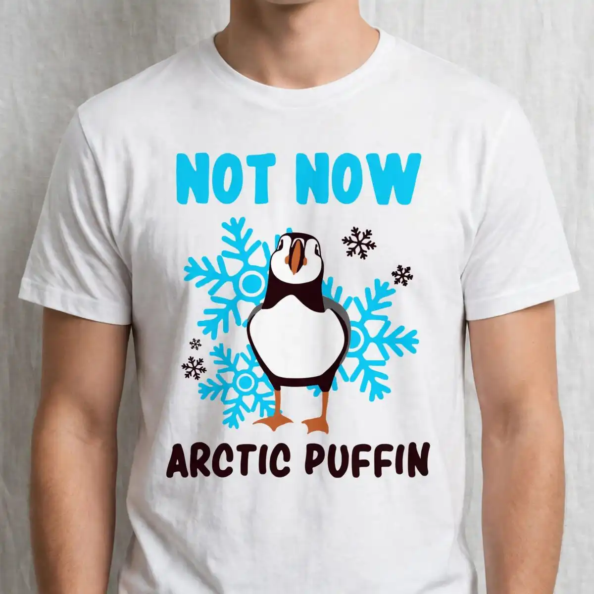 arctic puffin snowflakes cut file design printed on a plain product mockup