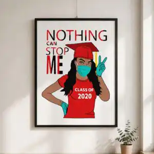 black girl graduate class of 2020 nothing can stop me quarantine design black girl graduate svg design printed on a plain product mockup