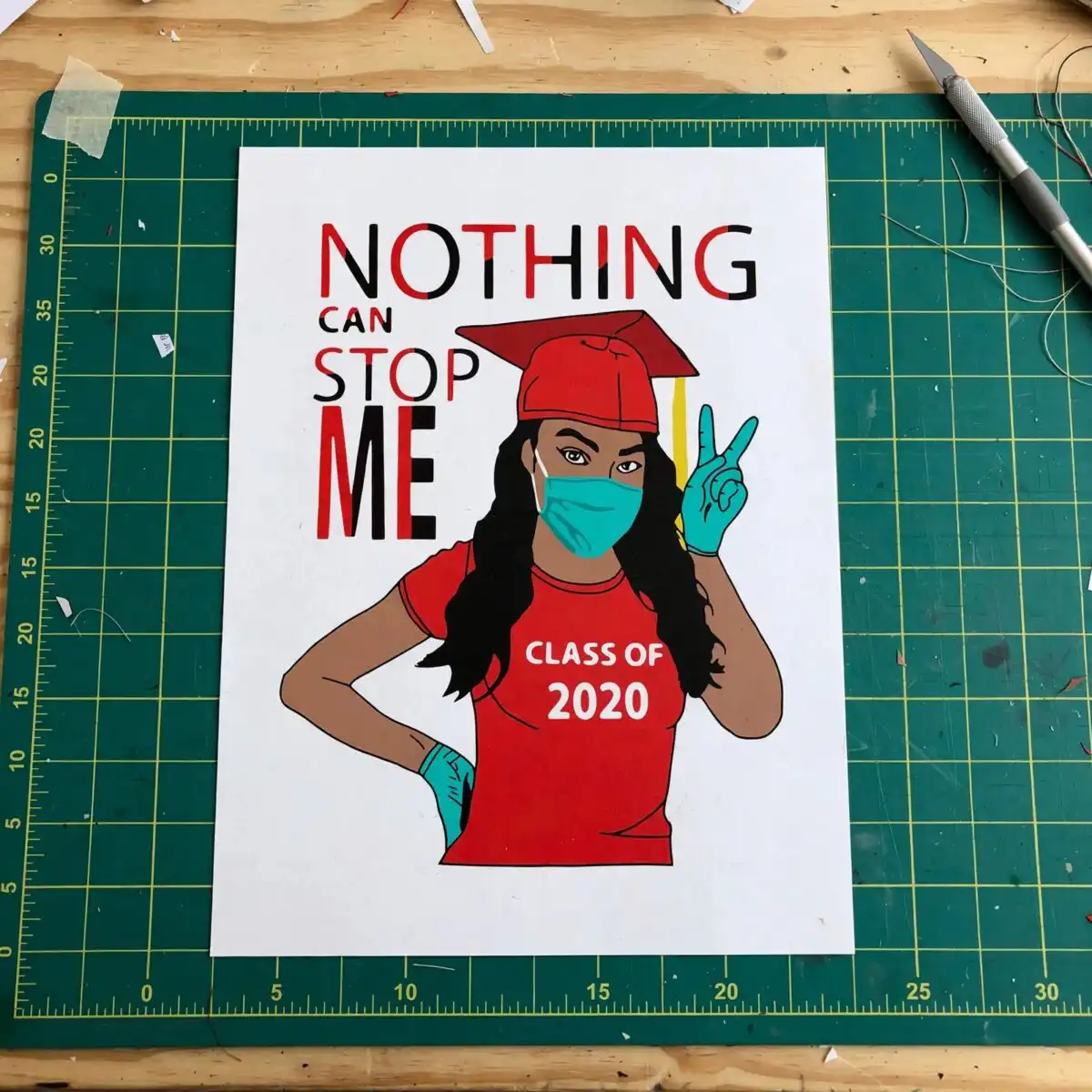 black girl graduate class of 2020 nothing can stop me quarantine design black girl graduate svg design printed on a plain product mockup